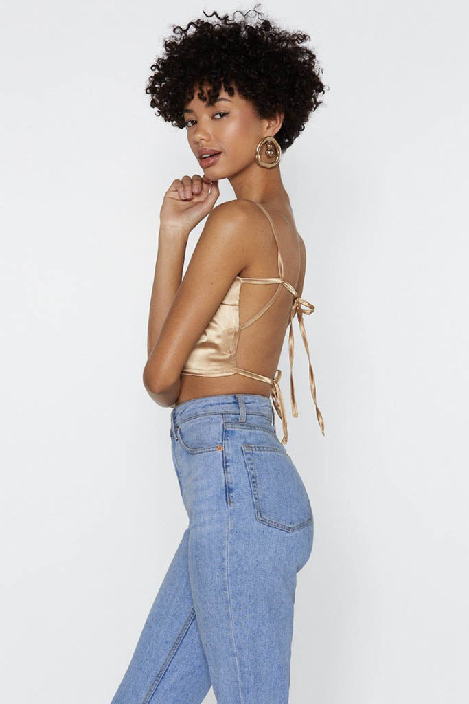 Crop Top Satin Nasty Gal